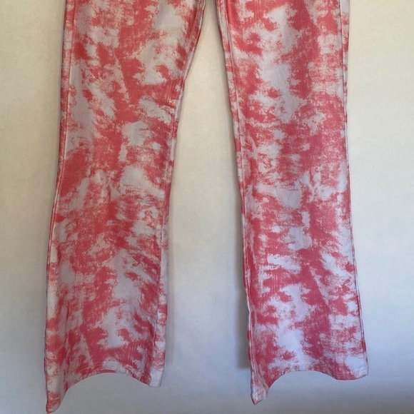 NWT Lucky & Blessed High Waist Wide Leg Pink White Western Pants size 10 NEW - Picture 2 of 6